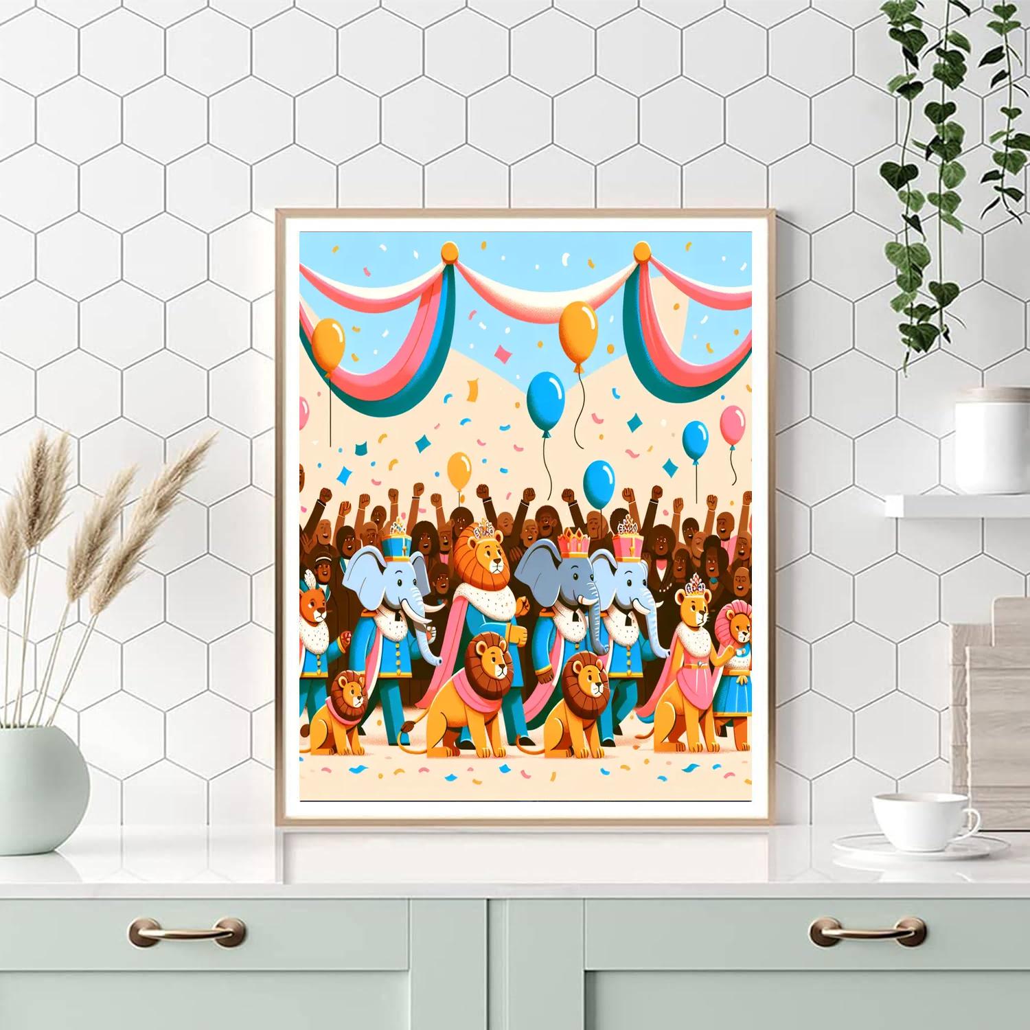 Royal Animal Parade DIY Paint By Numbers