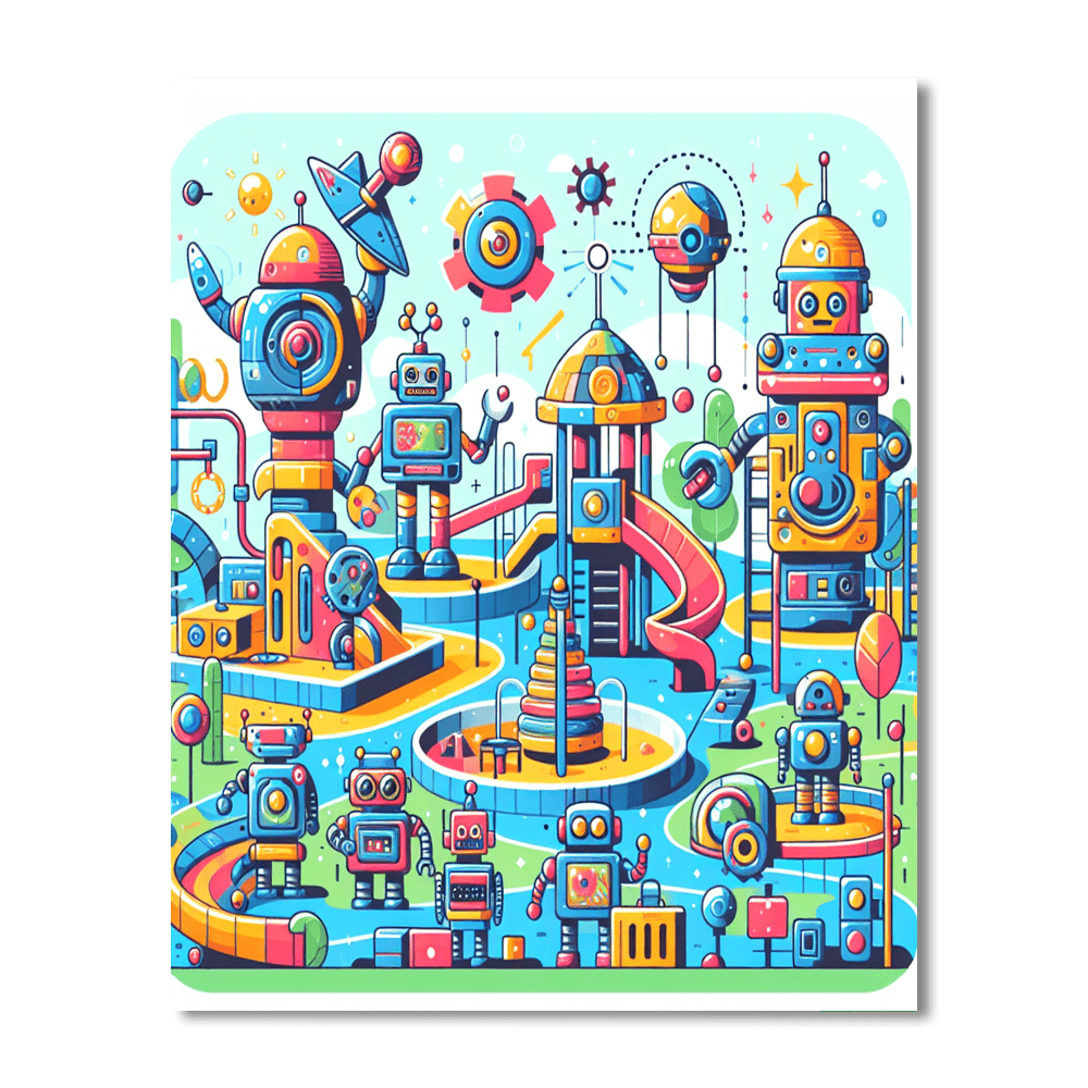 Robot World Playground Paint By Numbers Kits