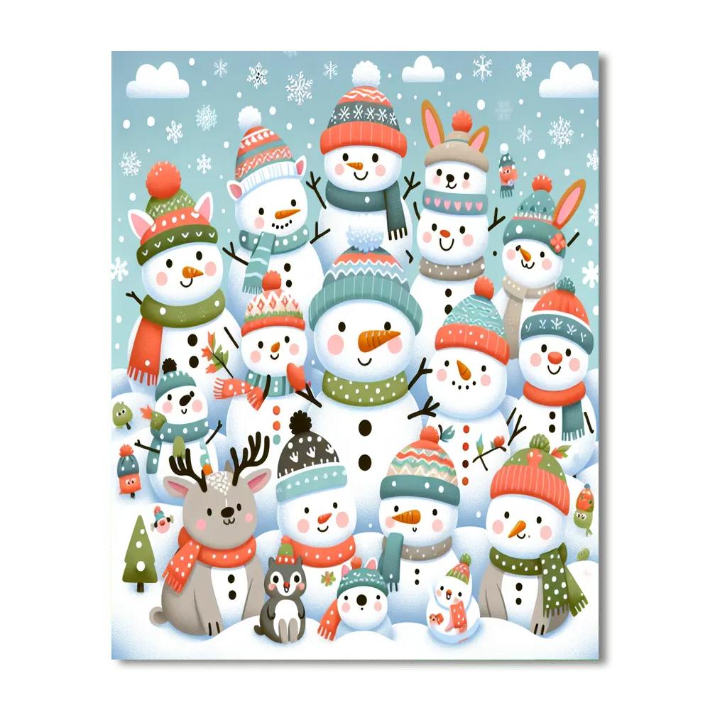 Merry Snowy Friends Numbered Painting Kits