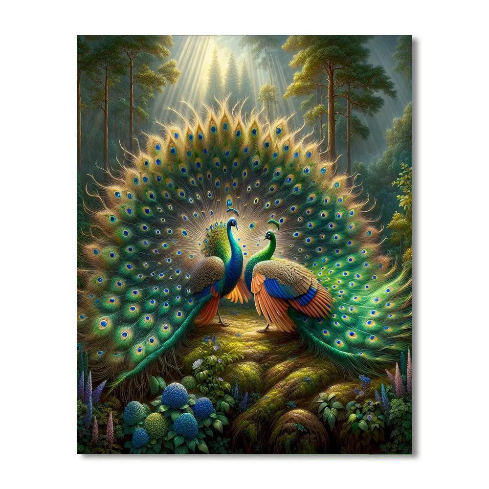 Regal Peacocks Dance Painting By Numbers Kit