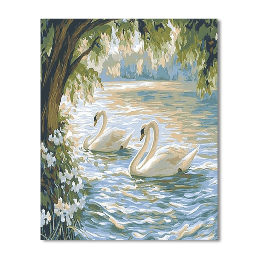 Henri Matisse Inspired Graceful Swans On The Lake  Paint By Numbers Art