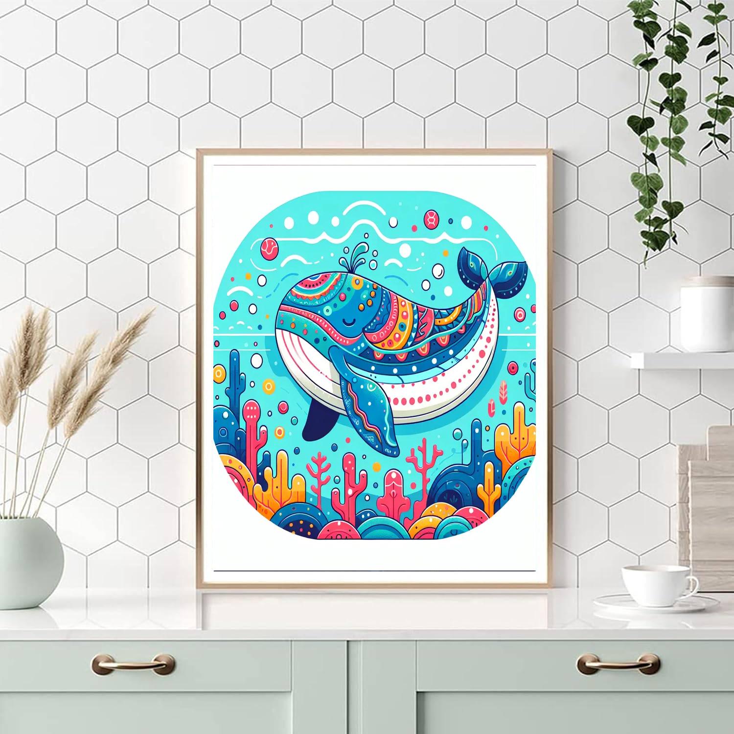 Colorful Whale Numbered Painting Kits
