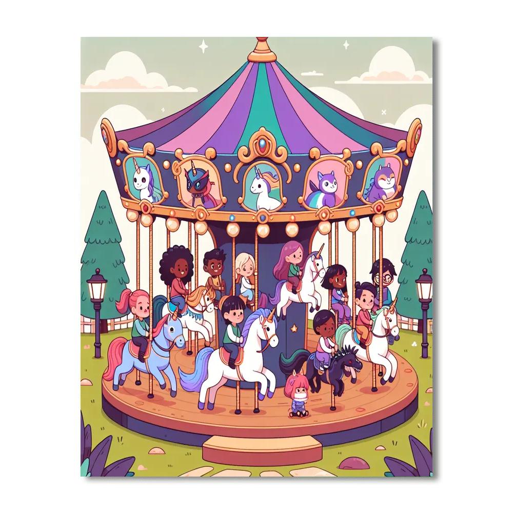 Fairytale Carousel DIY Paint By Numbers