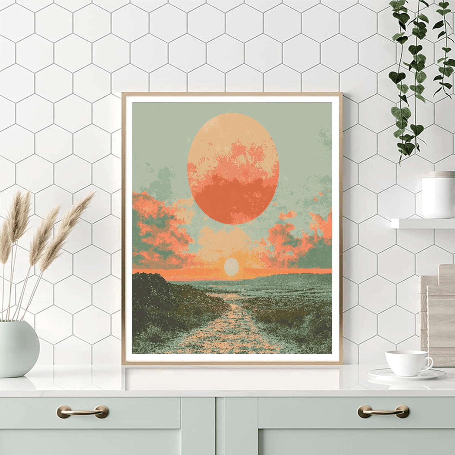 René Magritte Inspired Surrealist Sunrise  Paint By Numbers Kits