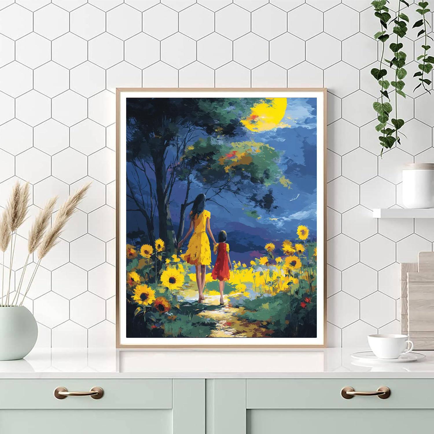 Strolling Through Sunflowers Paint By Color