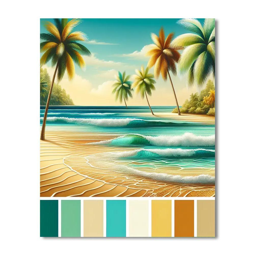Glistening Beach Paradise Painting By Numbers Kit