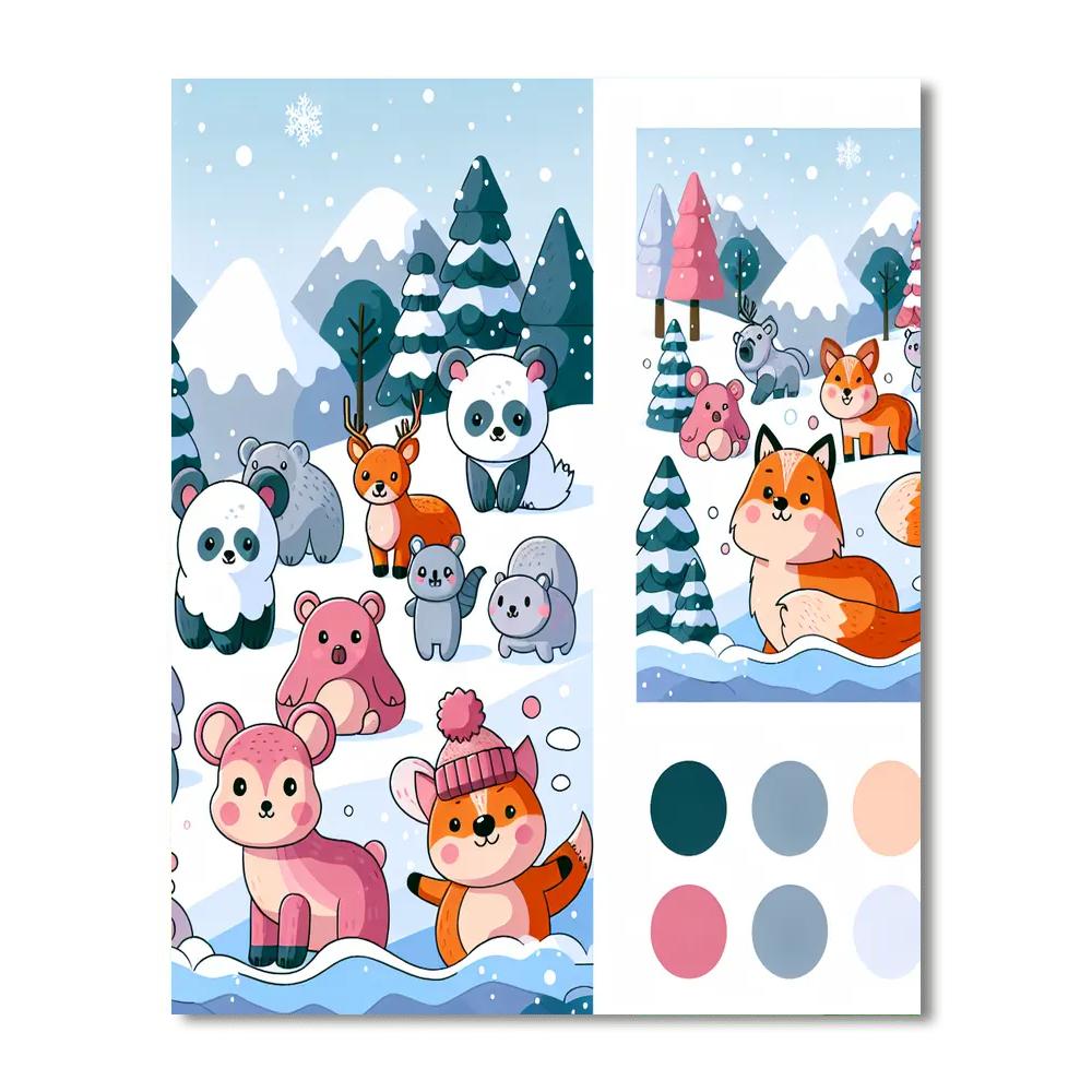 Winter Wildlife Wonderland Paint By Numbers