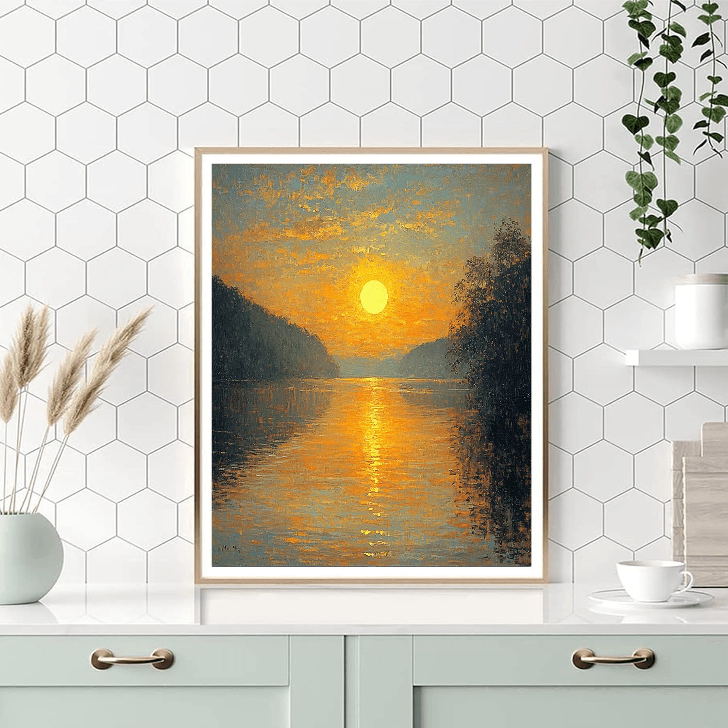 J.M.W. Turner Inspired Golden Reflections  DIY Paint By Numbers