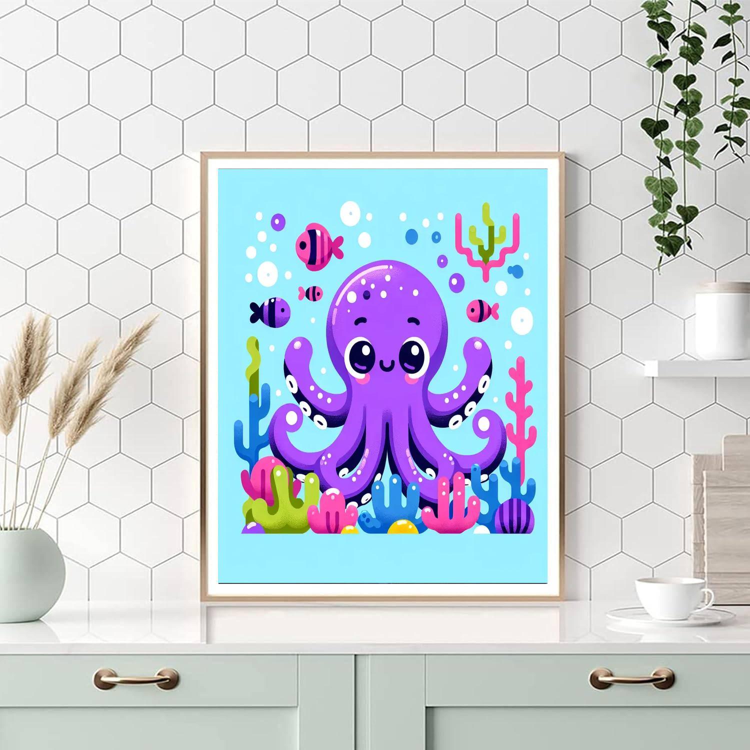 Underwater Adventure With Silly Octopus Paint By Numbers Art