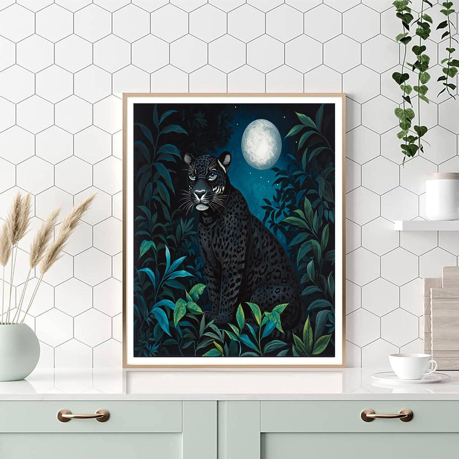 Frida Kahlo Inspired Oasis Of The Midnight Jaguar  Painting Number Kit