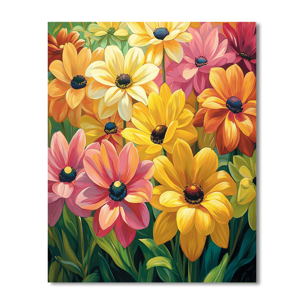 Georgia O'Keeffe Inspired Sunlit Flower Harmony  Paint By Numbers Art