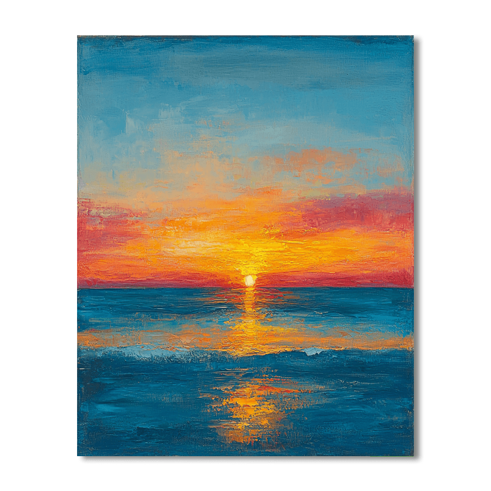 Claude Monet Inspired Golden Ocean Sunset  Paint By Numbers