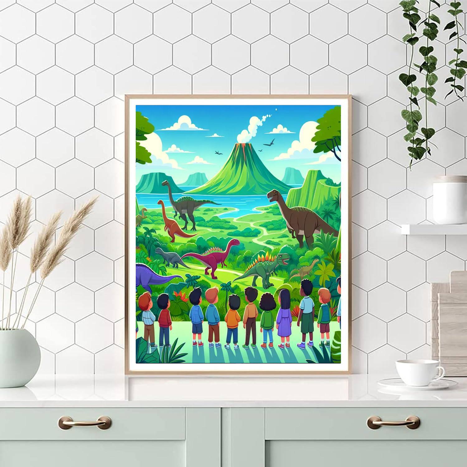 Mystical Dino Island Painting By Numbers Kit