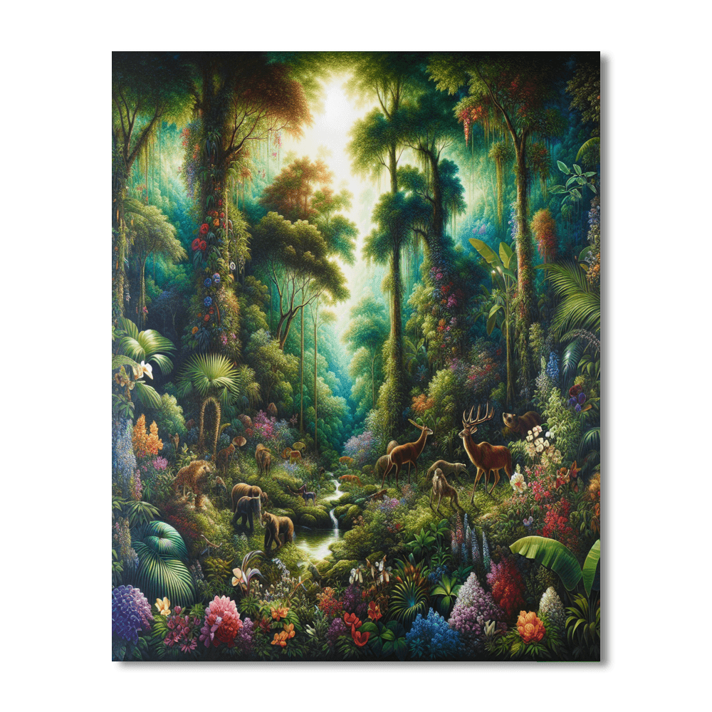 Gentle Rainforest Escape Number Painting