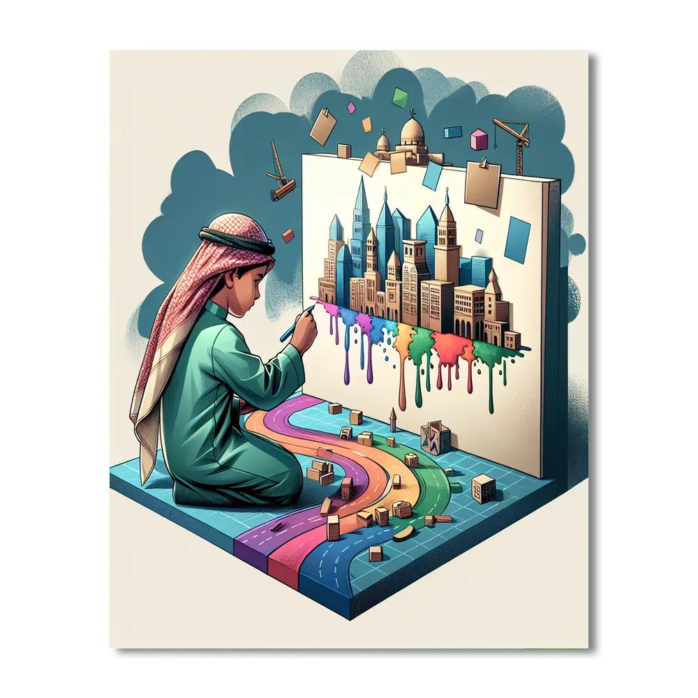 Mini Architects Number Painting