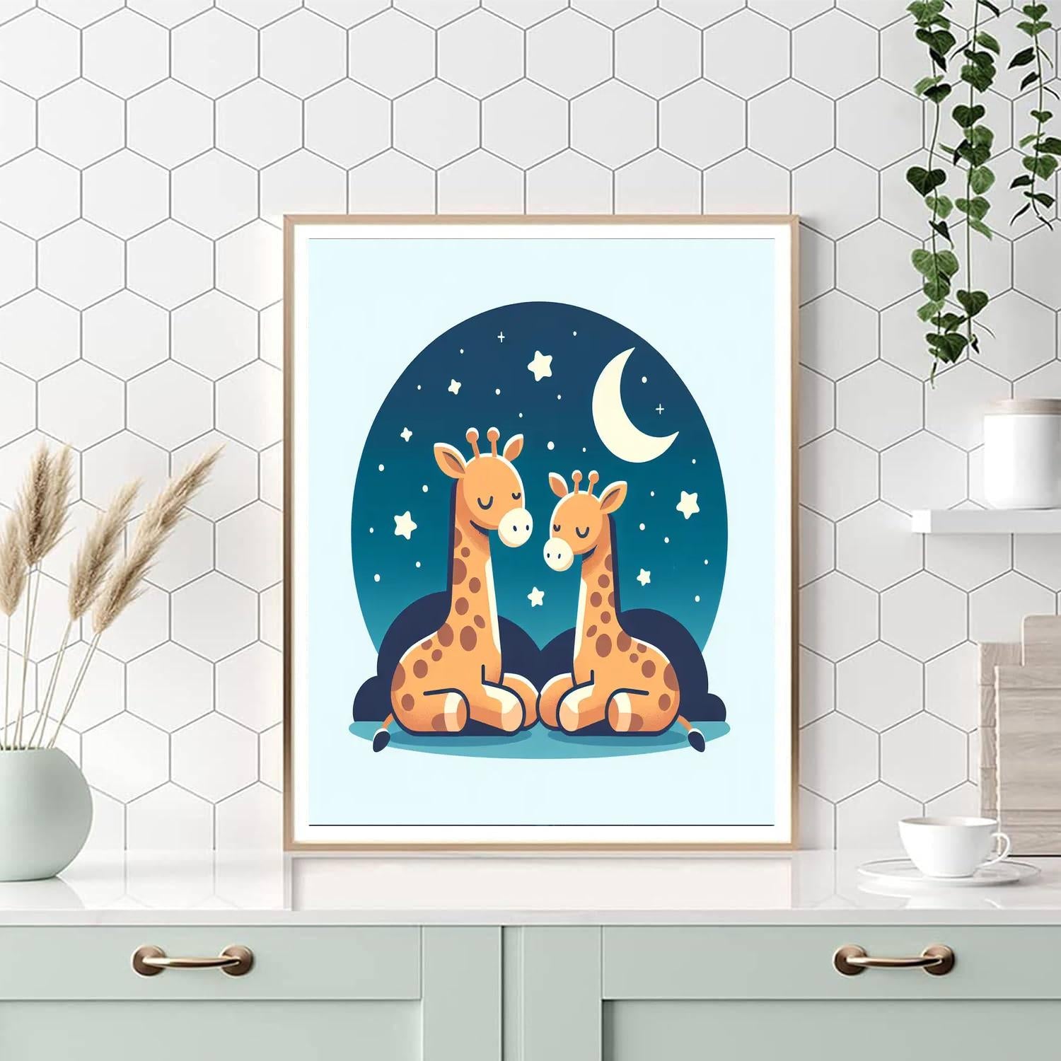 Giraffe's Tall Tales Paint By Numbers Art