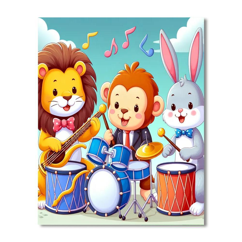 Animal Band Celebration Paint By Numbers Art