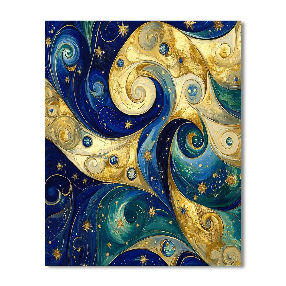 Gustav Klimt Inspired Celestial Tapestry Of Harmony  Paint By Numbers Art
