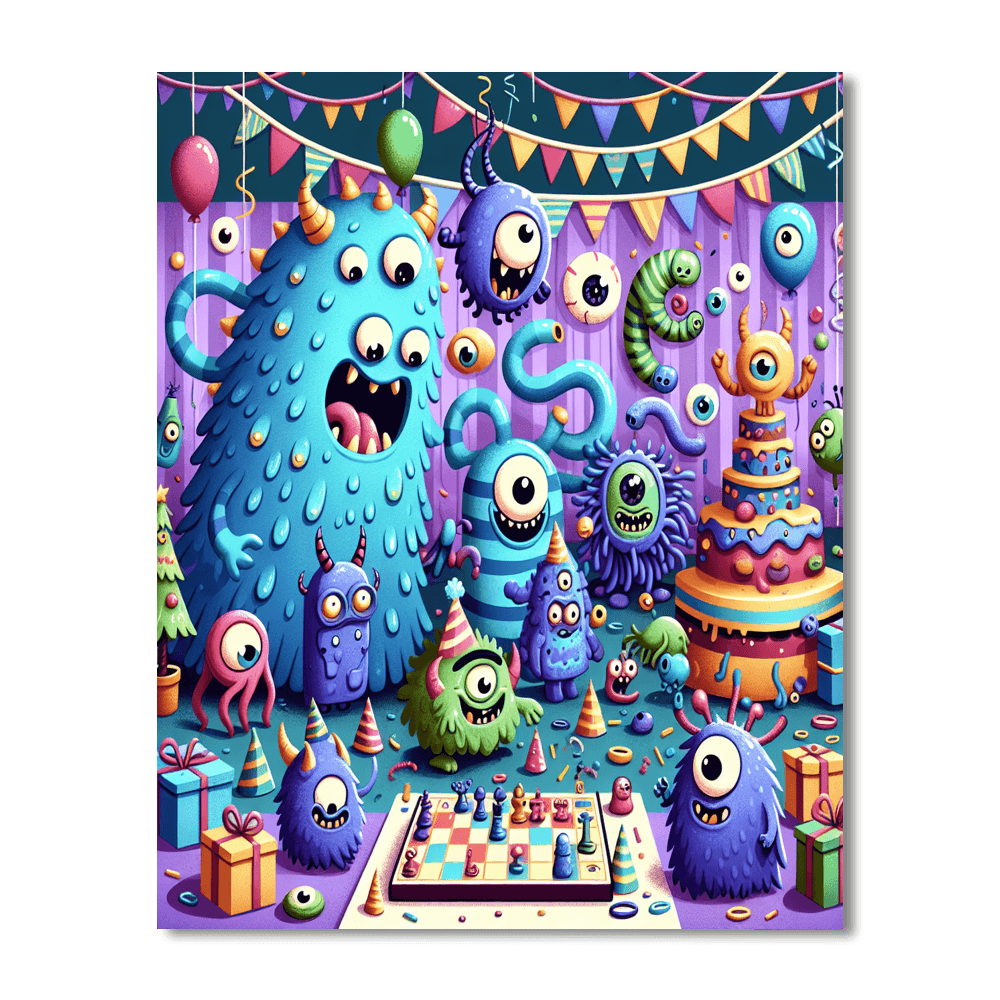 Funky Monsters Paint By Numbers Art