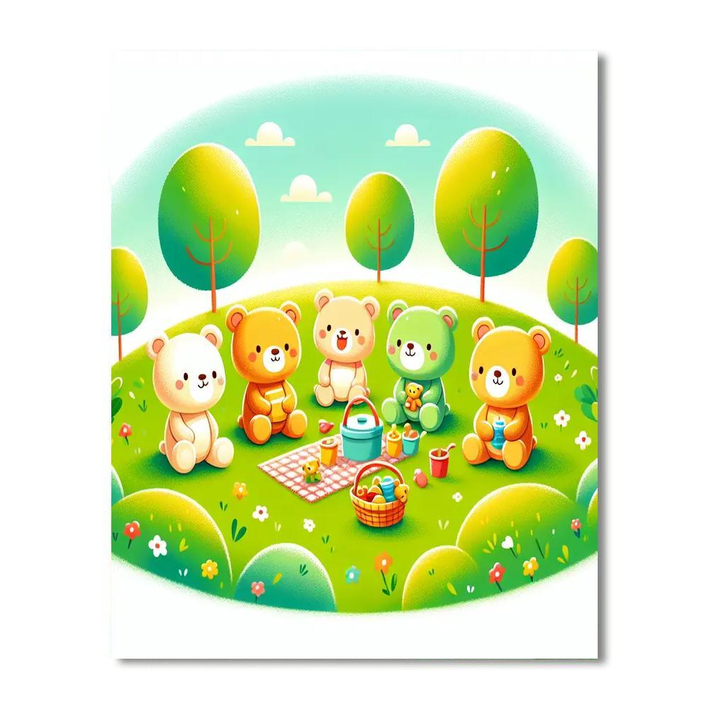 Cuddle Time With Bears Numbered Painting Kits
