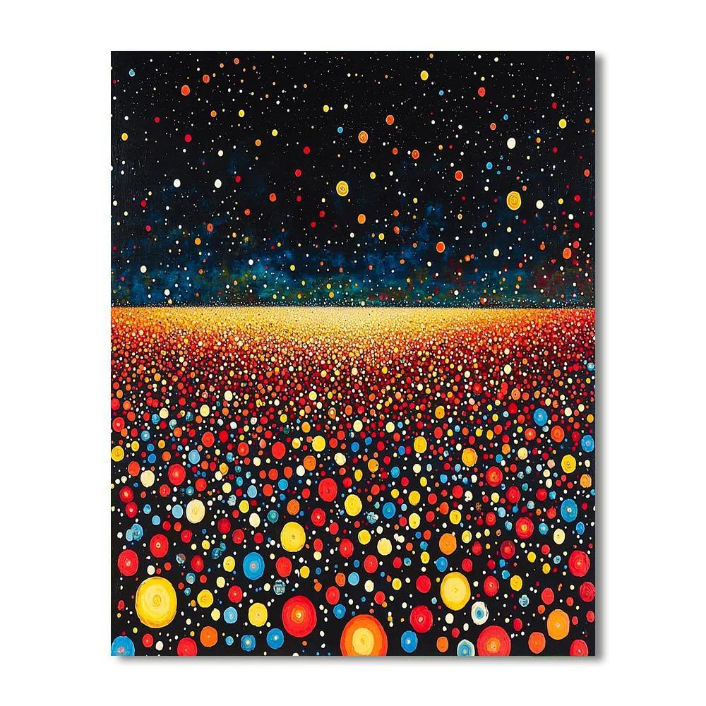Yayoi Kusama Inspired Infinite Dotscape  Paint By Number