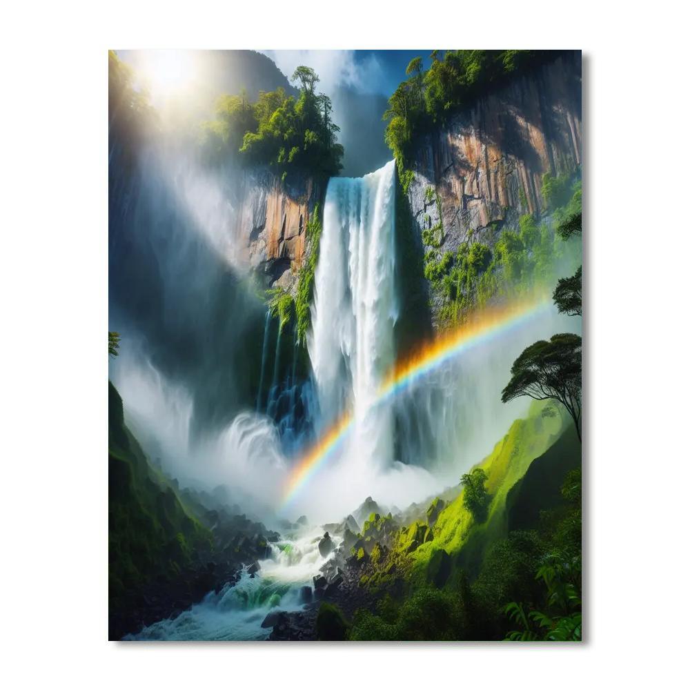 Glorious Rainbow Waterfall Painting By Numbers Kit