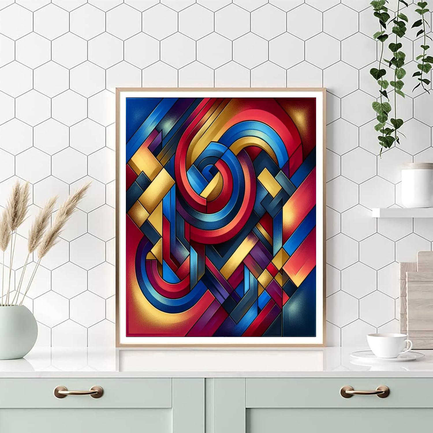 Geometric Abstract Harmony Paint By Number