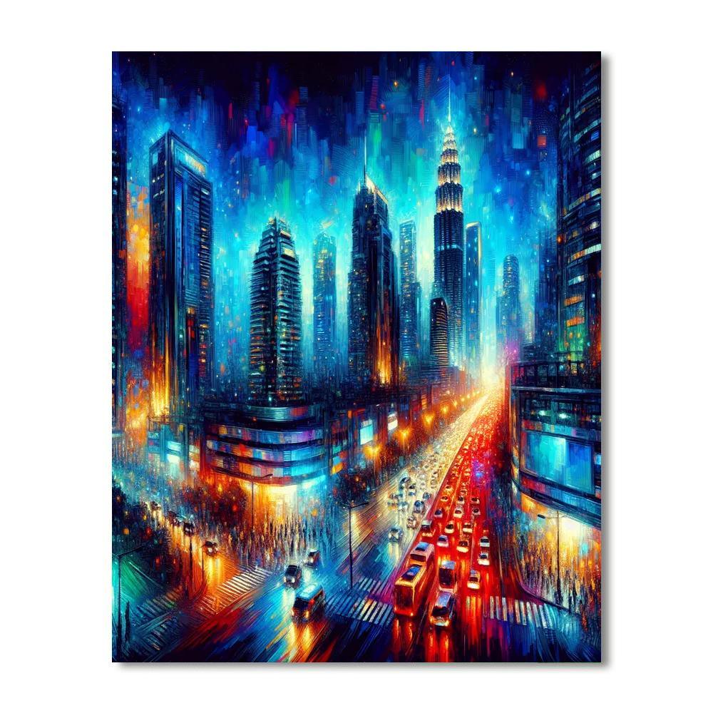 Bold Urban Landscape Numbered Painting Kits
