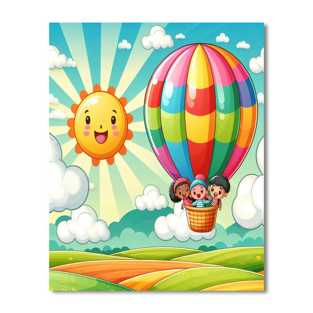 Breezy Balloon Ride Painting Number Kit