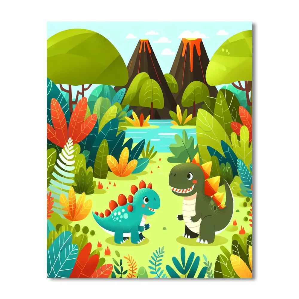 Playful Dinosaur World Paint By Numbers Kits
