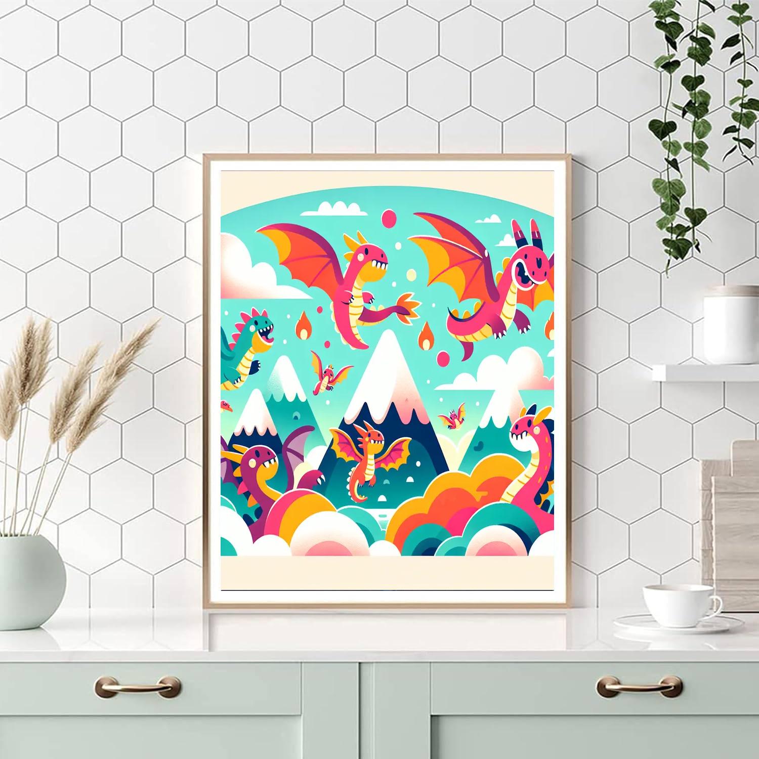 Wandering Dragons Number Painting