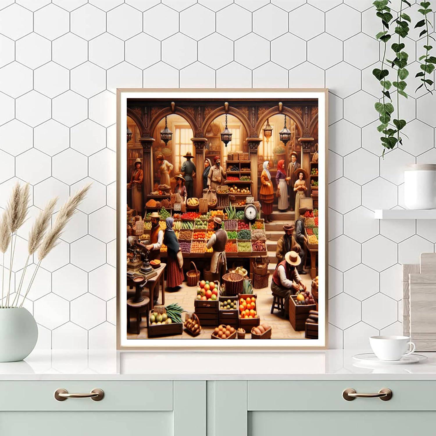 Retro Vintage Market DIY Paint By Numbers