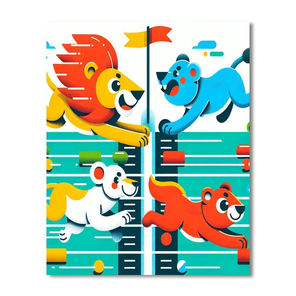 Animal Olympics DIY Paint By Numbers