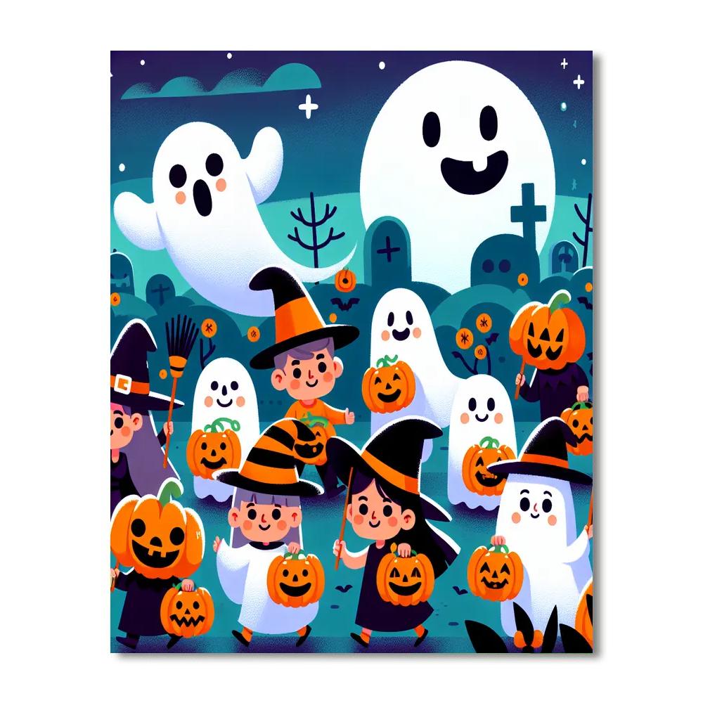 Spooky Halloween Parade Painting Number Kit