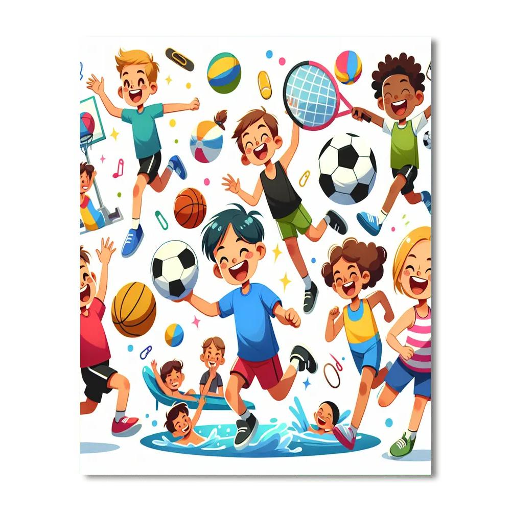 Sports Spectacle Number Painting