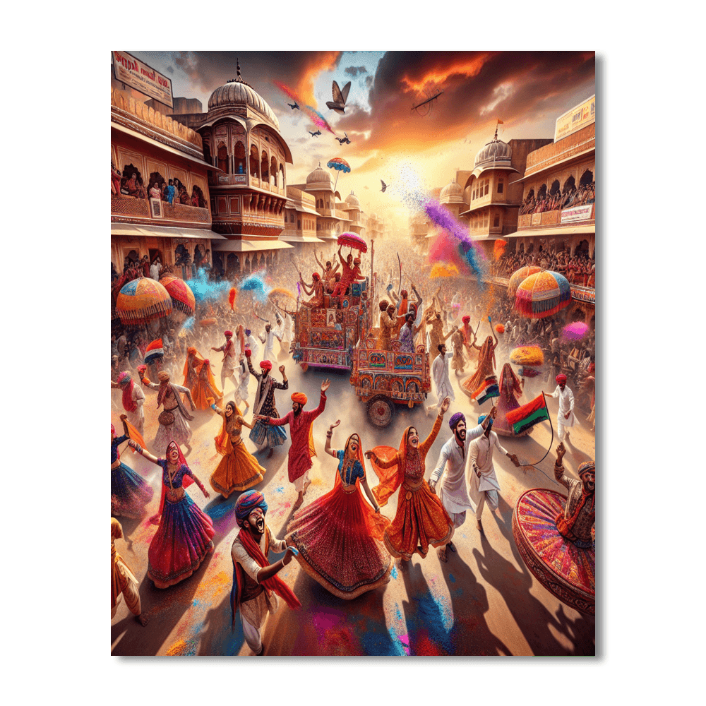 Carnival Of Colors - Jaipur, India Numbered Painting Kits