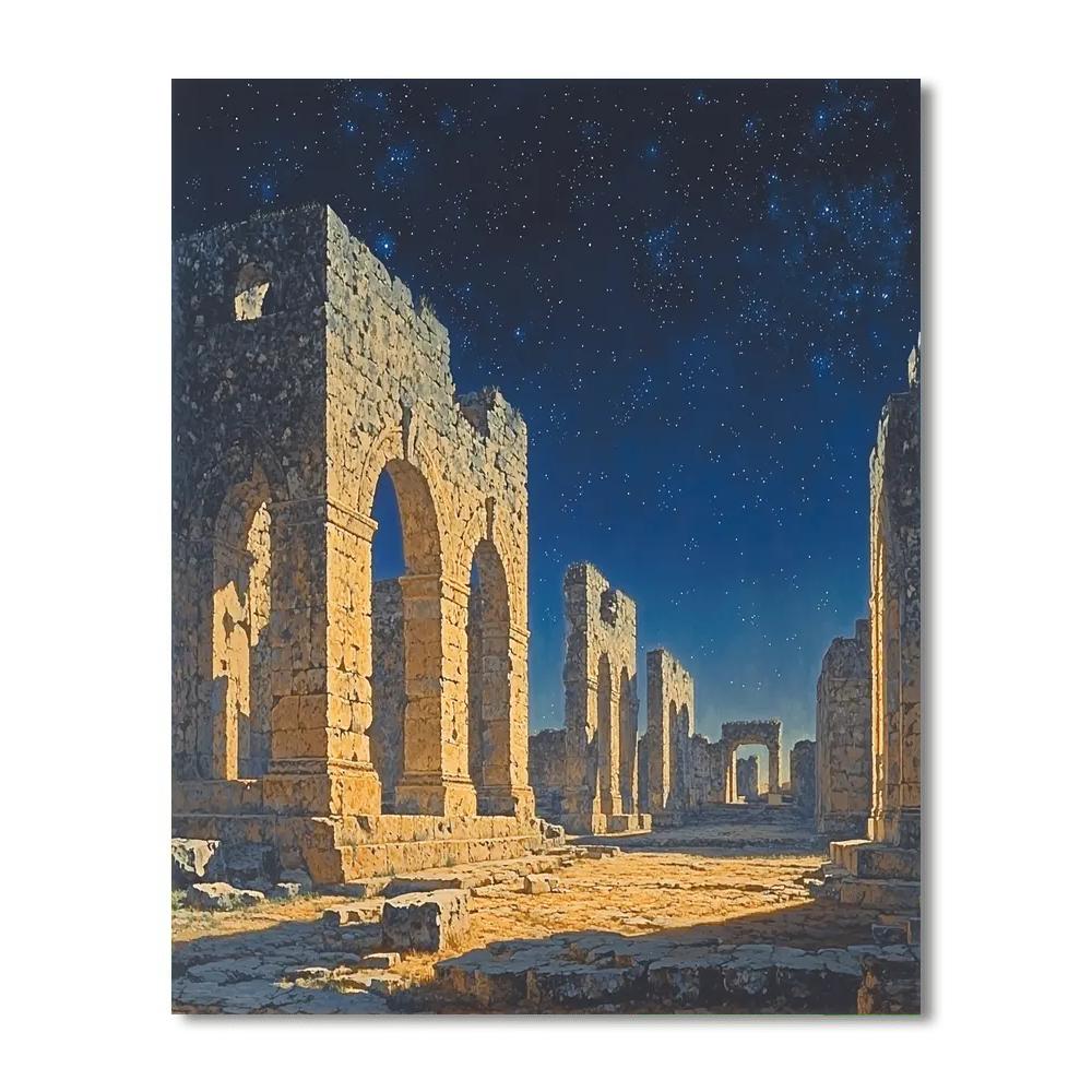 Jean-Auguste-Dominique Ingres Inspired Ancient Ruins In Dreamland  Painting Number Kit