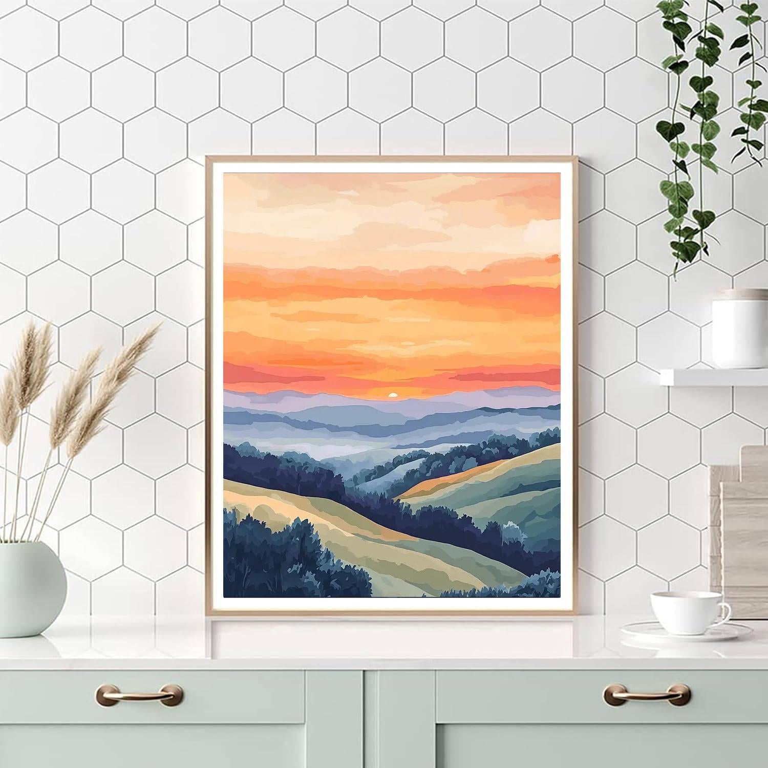 Michelangelo Inspired Serene Sunsets  Paint By Color