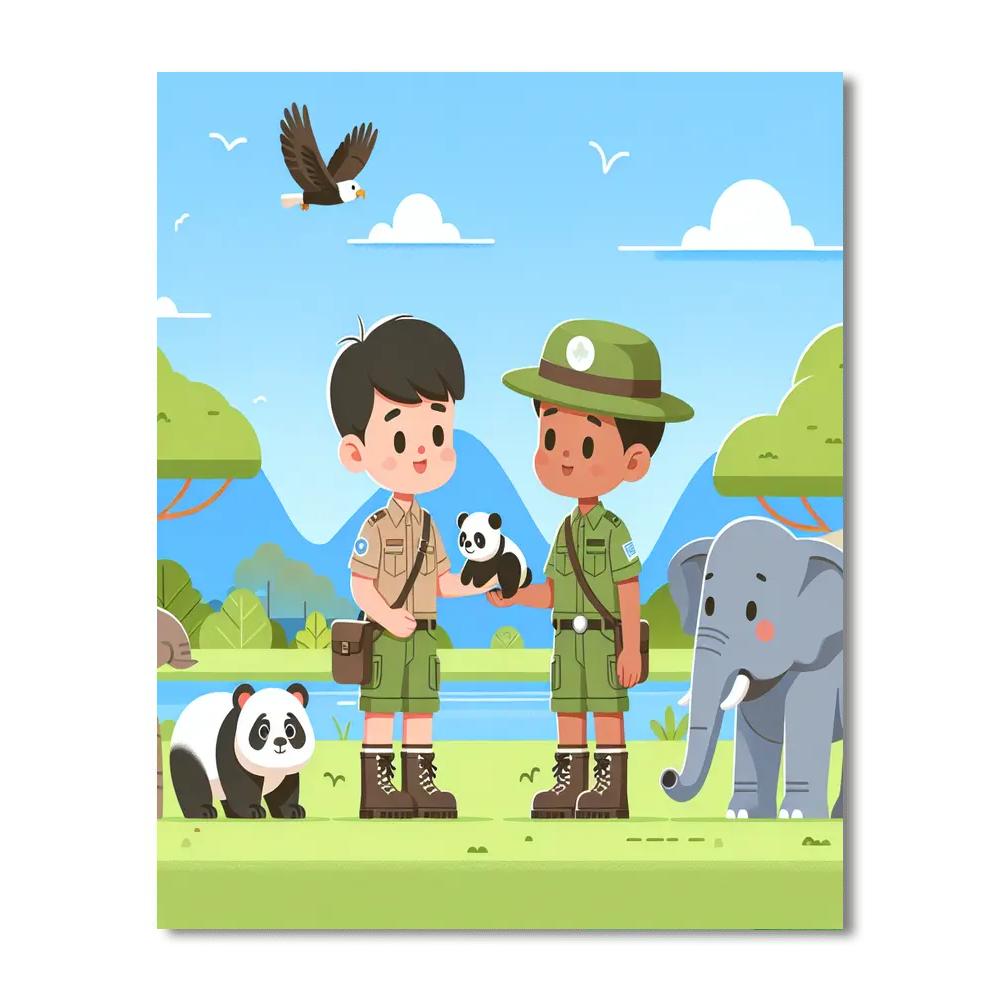 Wildlife Conservation Quest DIY Paint By Numbers