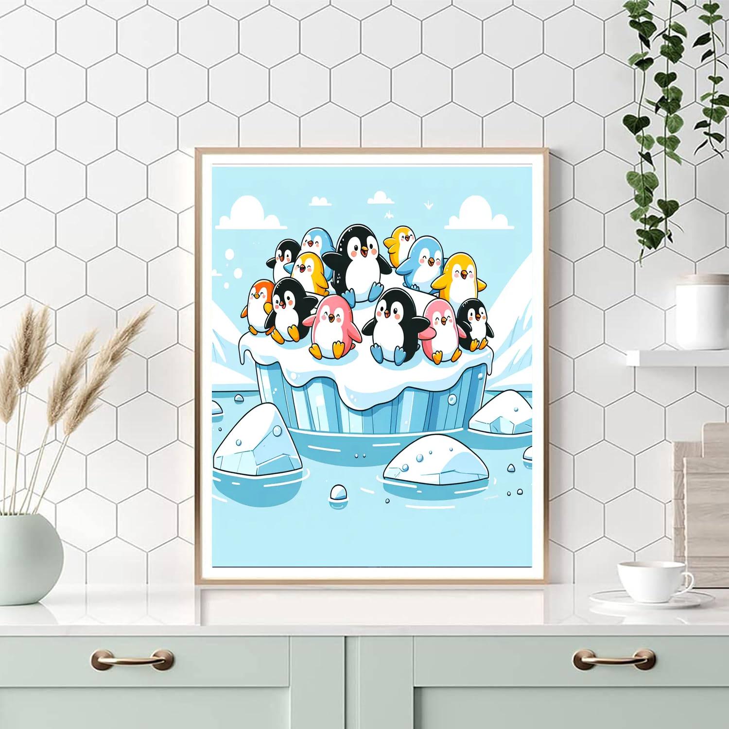 Polar Playtime With Penguins Painting Number Kit