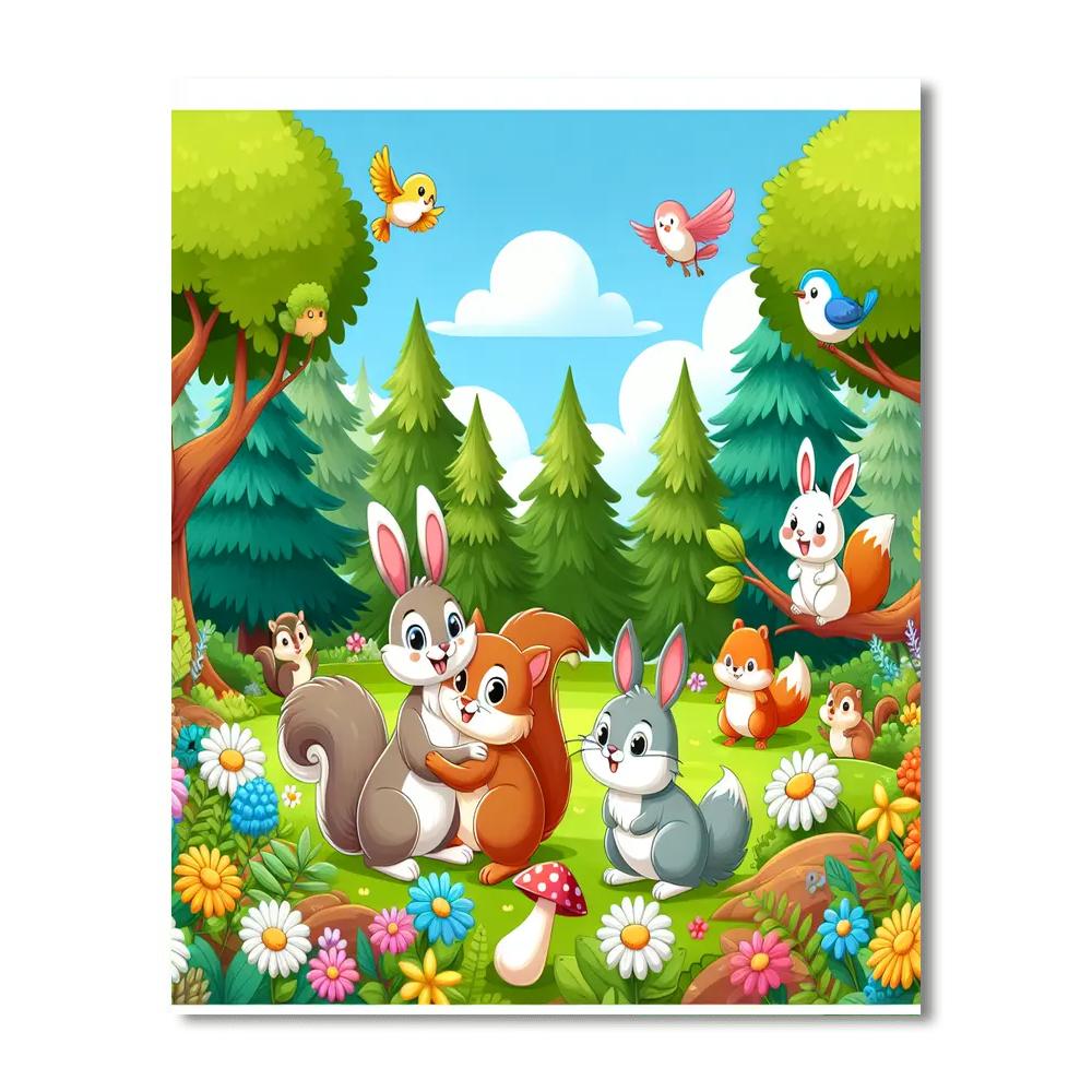 Cozy Animal Home DIY Paint By Numbers