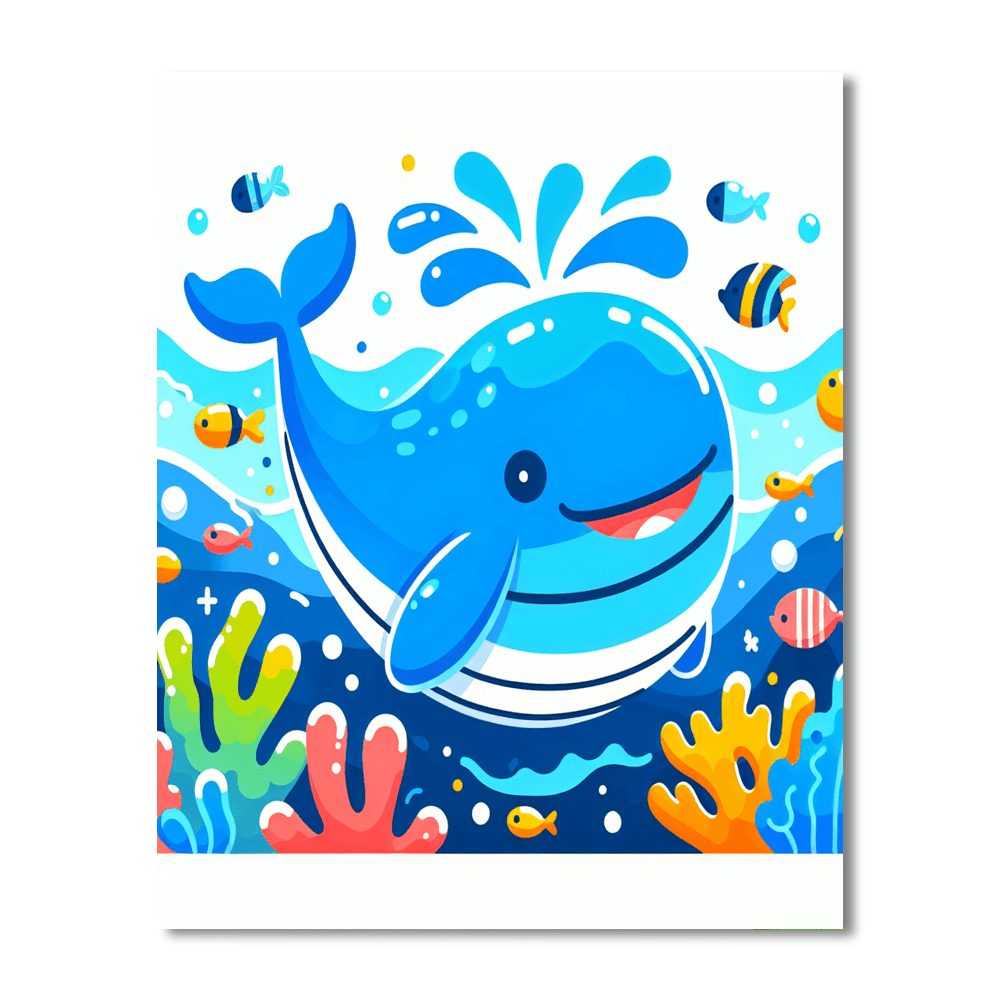 Gigantic Whale Number Painting
