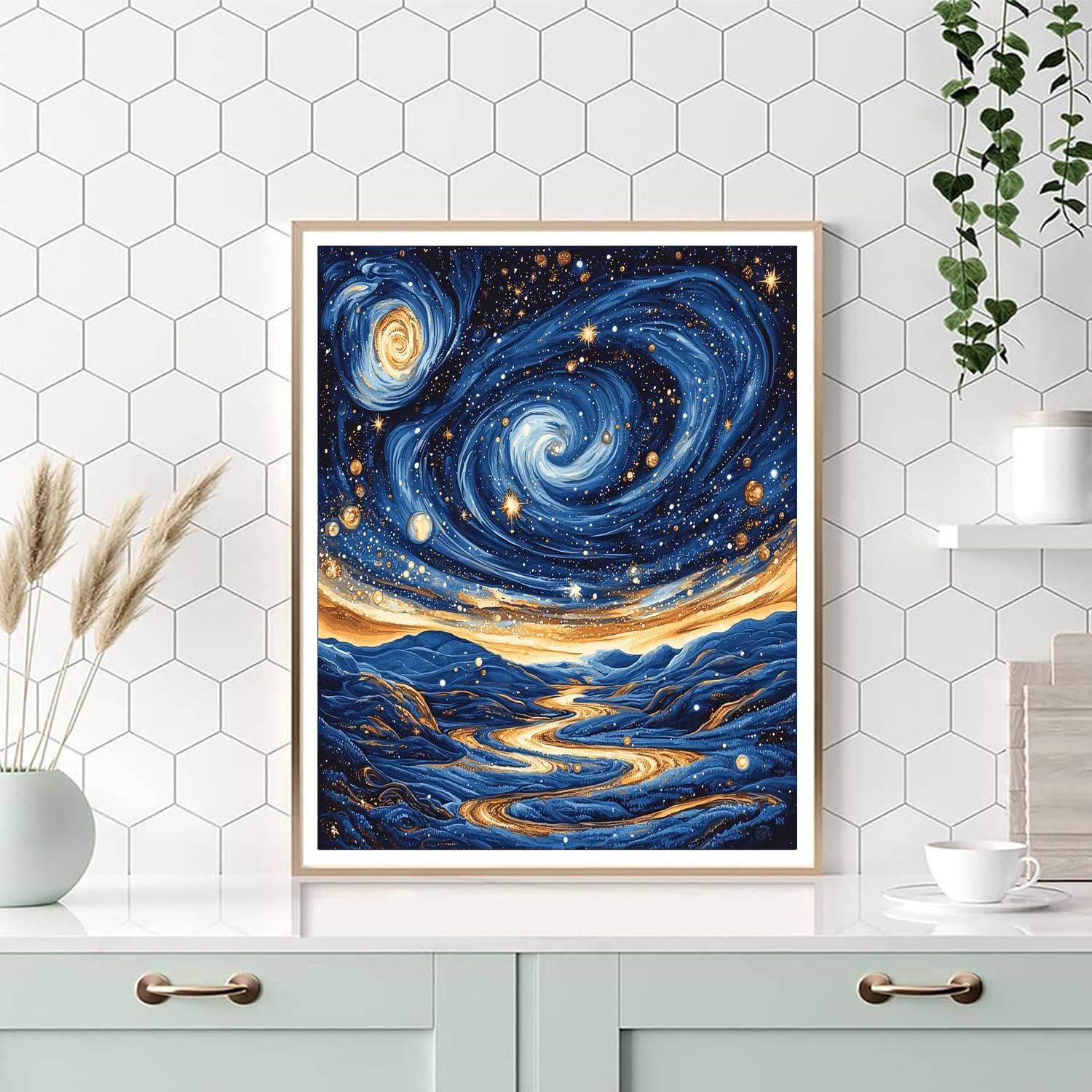 Michelangelo Inspired Galactic Reverie  Paint By Numbers