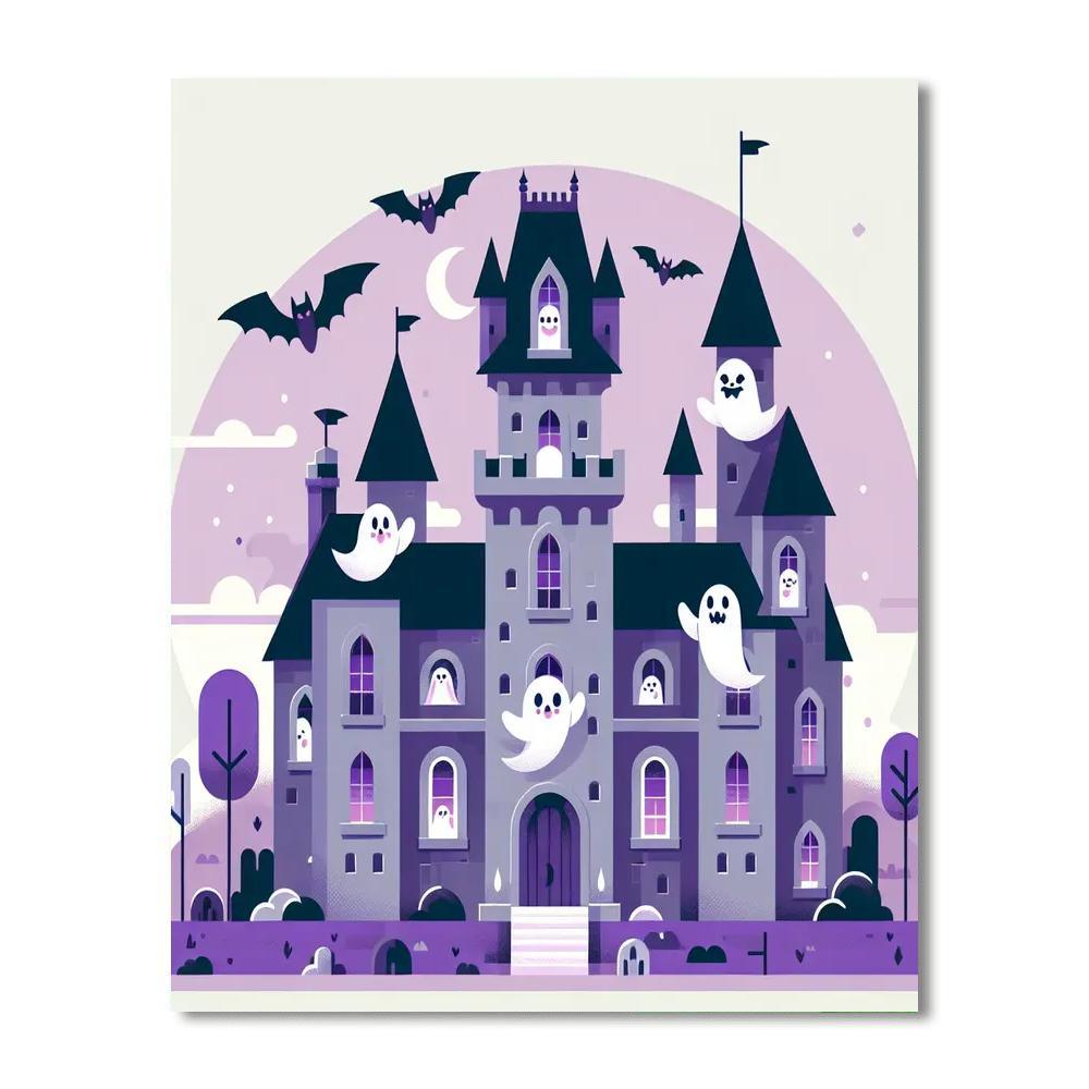 Spooky Ghost Castle Paint By Color