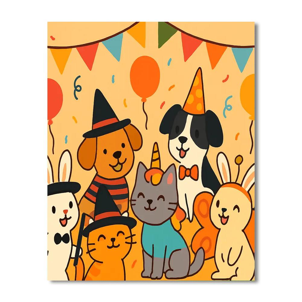 Silly Animal Costume Party Paint By Numbers Kits