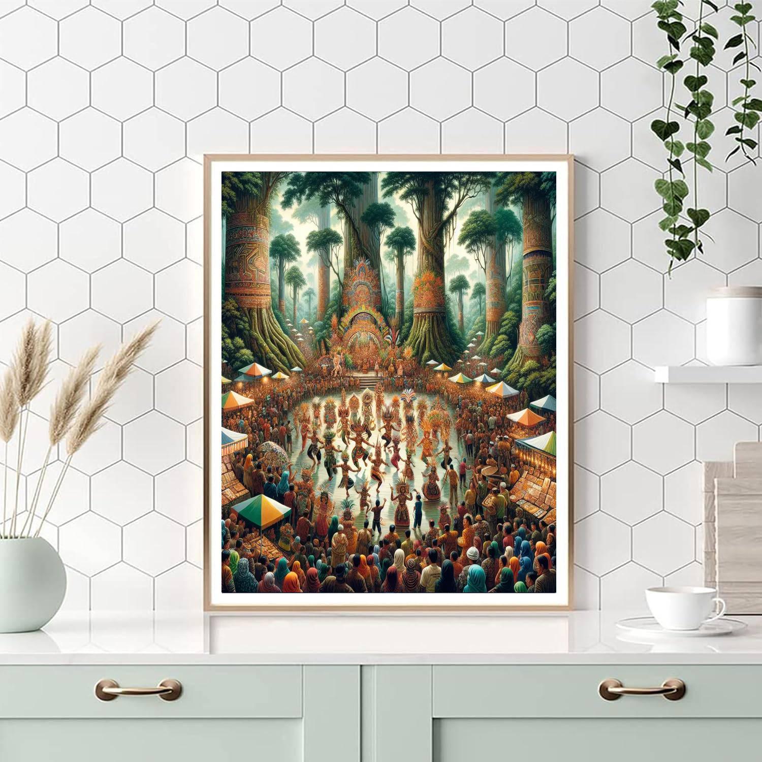 Borneo Rainforest Festival - Malaysia Paint By Numbers Kits