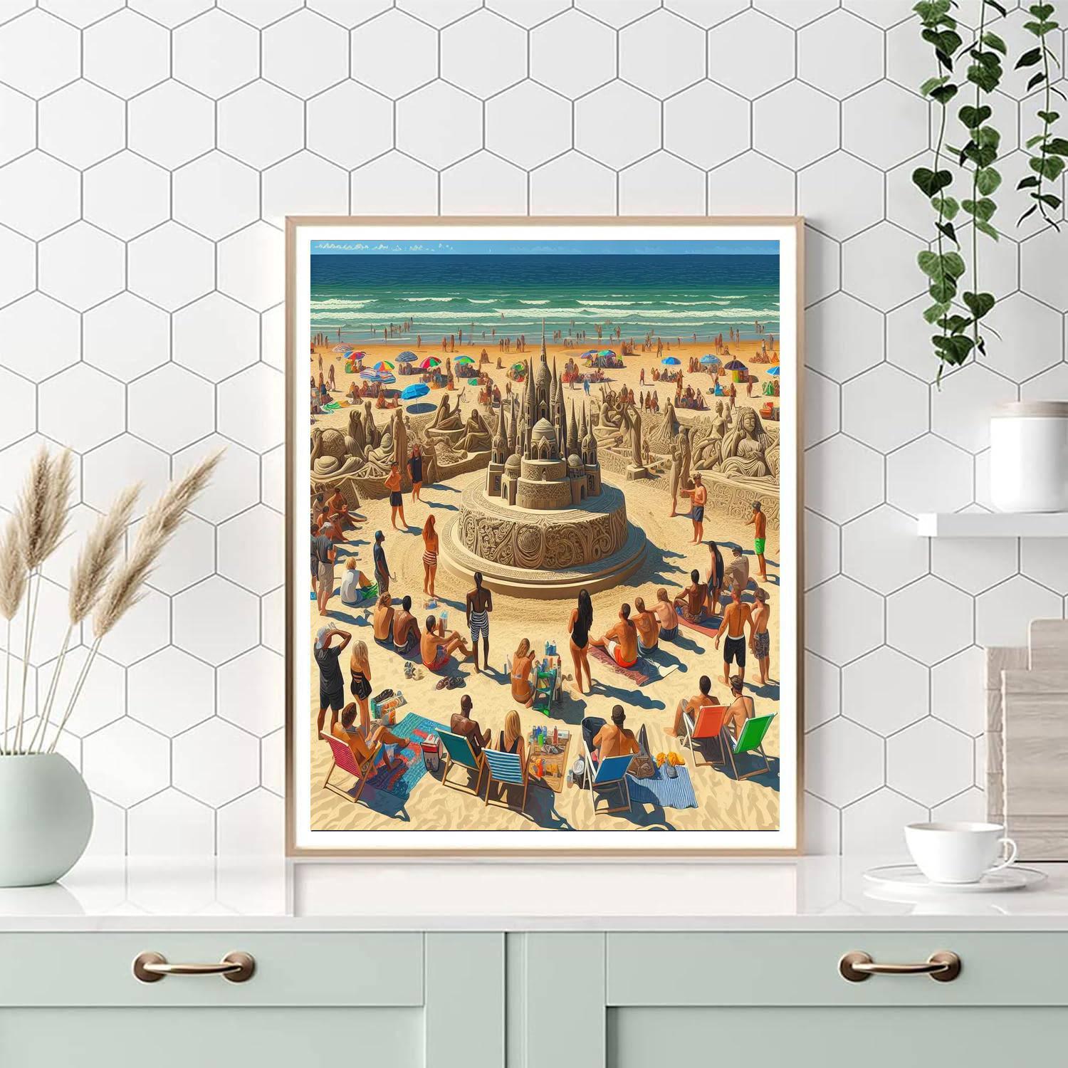 Sandcastle Competition At Fulong Beach - Taiwan DIY Paint By Numbers