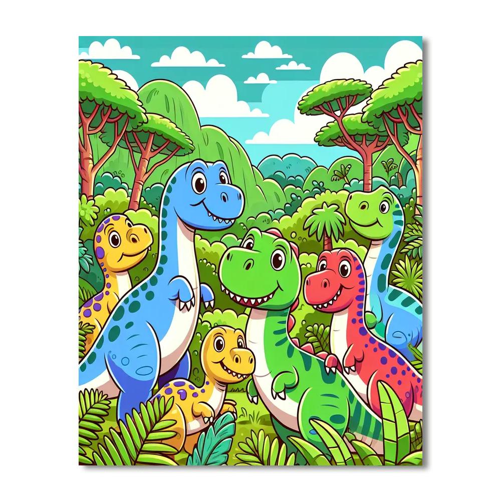 Dinosaur Jungle Quest Numbered Painting Kits