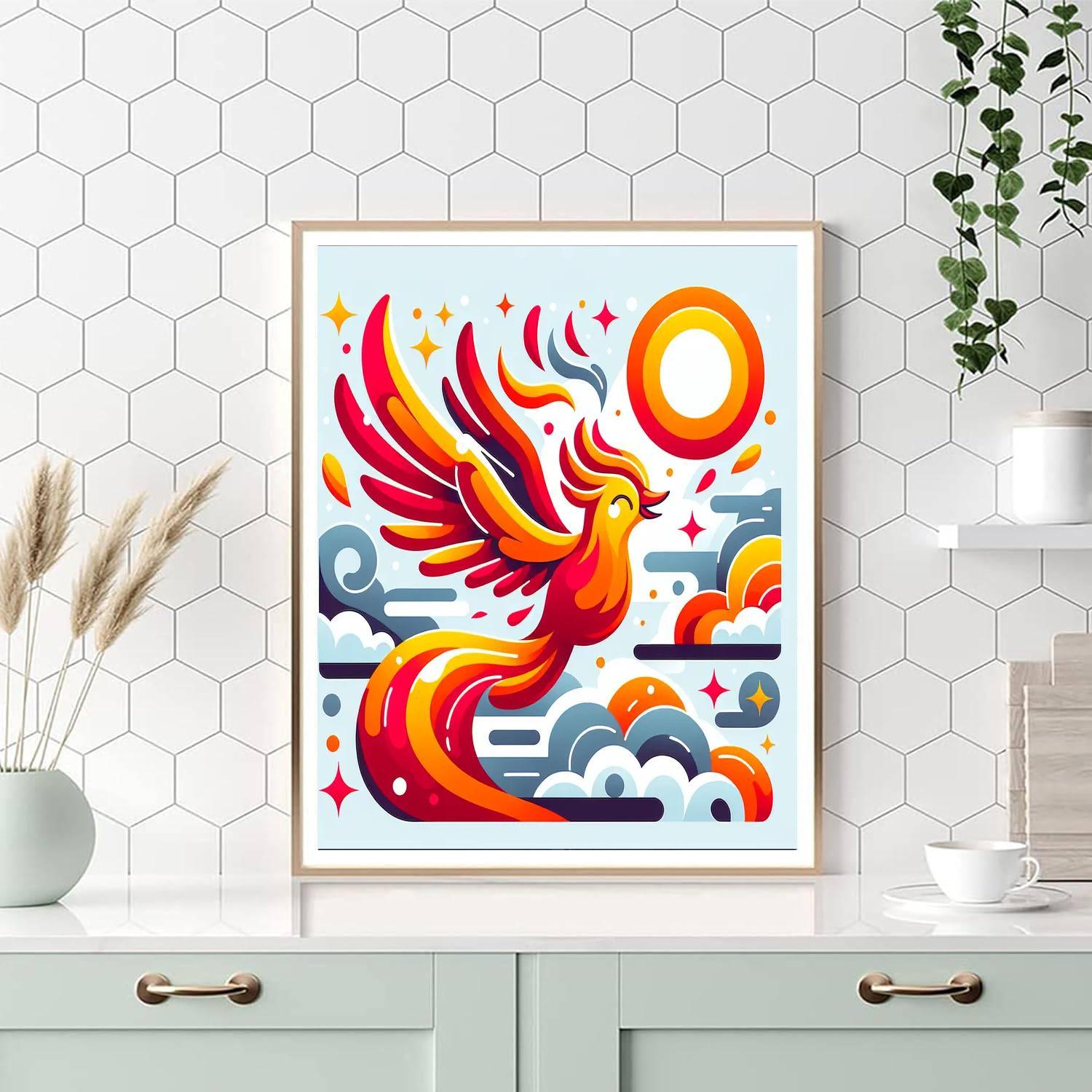 Funky Firebird Painting By Numbers Kit