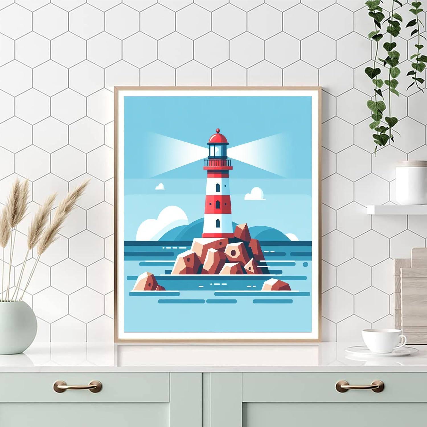 Lighthouse Lagoon Paint By Color